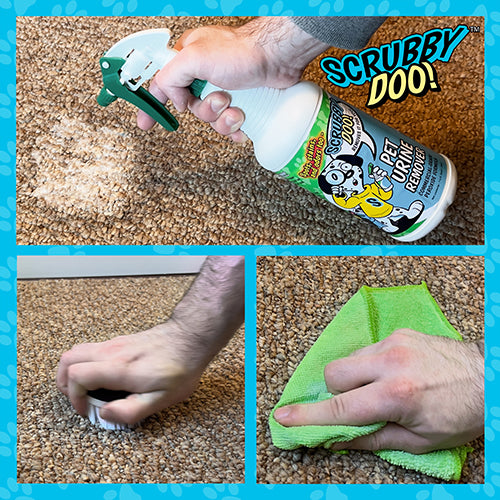 Scrubby Doo - Pet Urine Remover Kit | Carpet, Furniture, Upholstery Spotter | 1 Quart | SD-CRPT-W3V-GMF